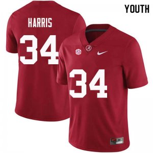 NCAA Youth Alabama Crimson Tide #34 Damien Harris Stitched College Nike Authentic Crimson Football Jersey TG17Z01HP